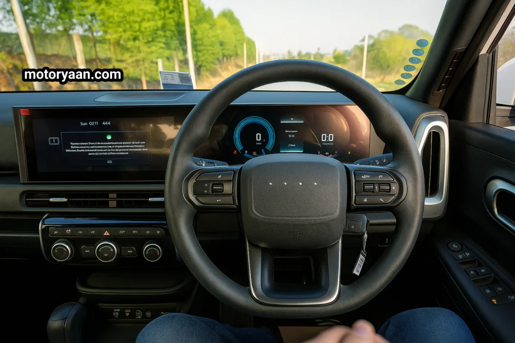 2025 Hyundai Venue HX2 steering wheel, infotainment system, and digital instrument cluster