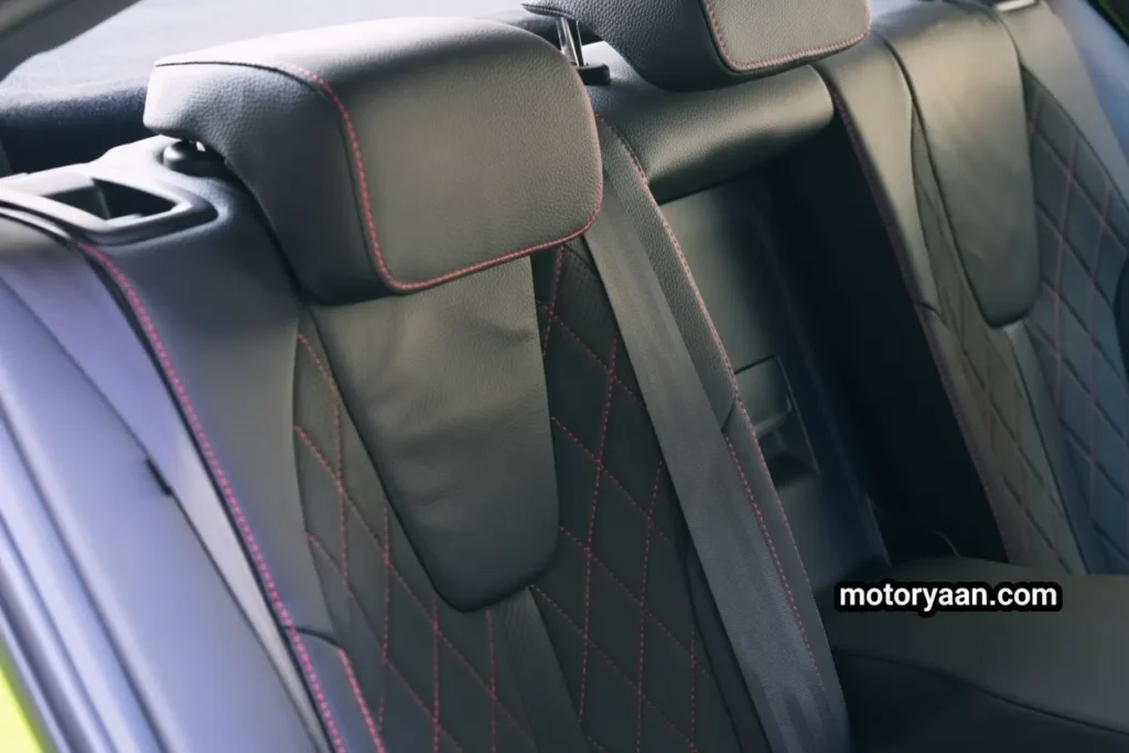 2025 Skoda Octavia RS Facelift second row seats with premium upholstery and spacious legroom