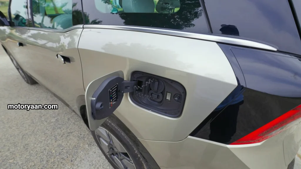 Mahindra XUV 9S Review EV charging port