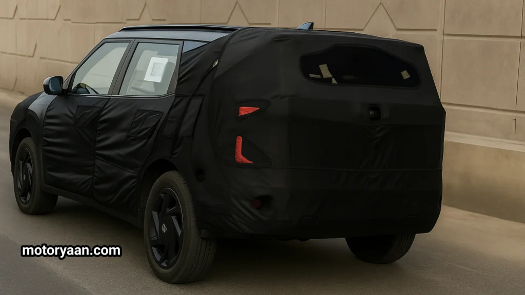 2026 Kia Seltos rear and side profile spied testing with new LED tail lamps and sportier rear design