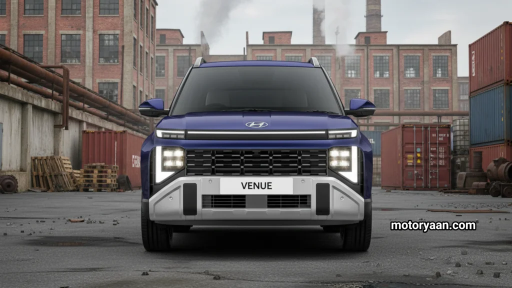 2026 Hyundai Venue HX5 Kappa Petrol front profile showing headlights, grille, and bumper design