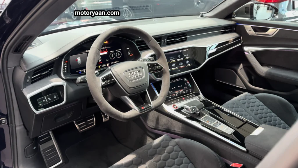 2026 Audi RS6 Avant Performance front interior with dashboard and digital cockpit