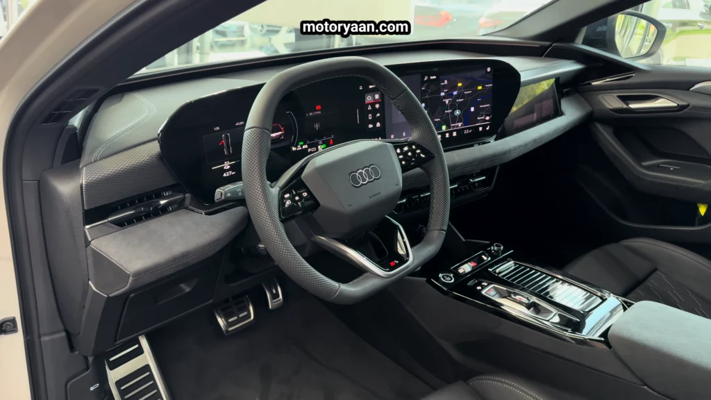 2025 Audi A6 e-tron front interior with dashboard and center console