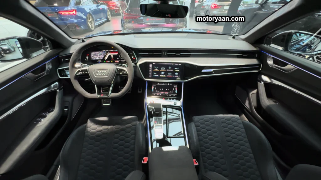 2026 Audi RS6 Avant Performance interior with front seats and centre console