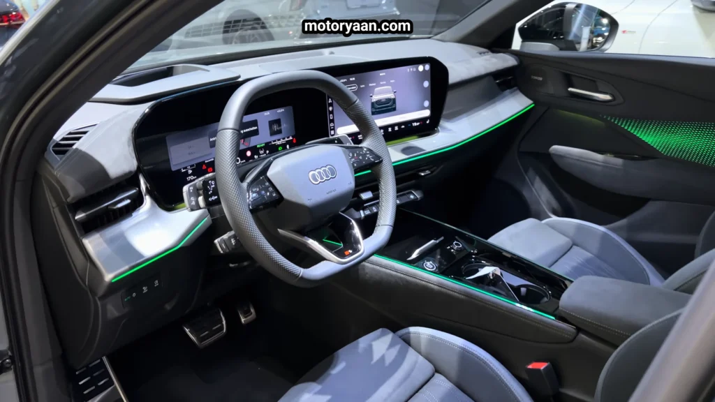 2026 Audi Q3 Sportback front interior with digital cockpit and infotainment