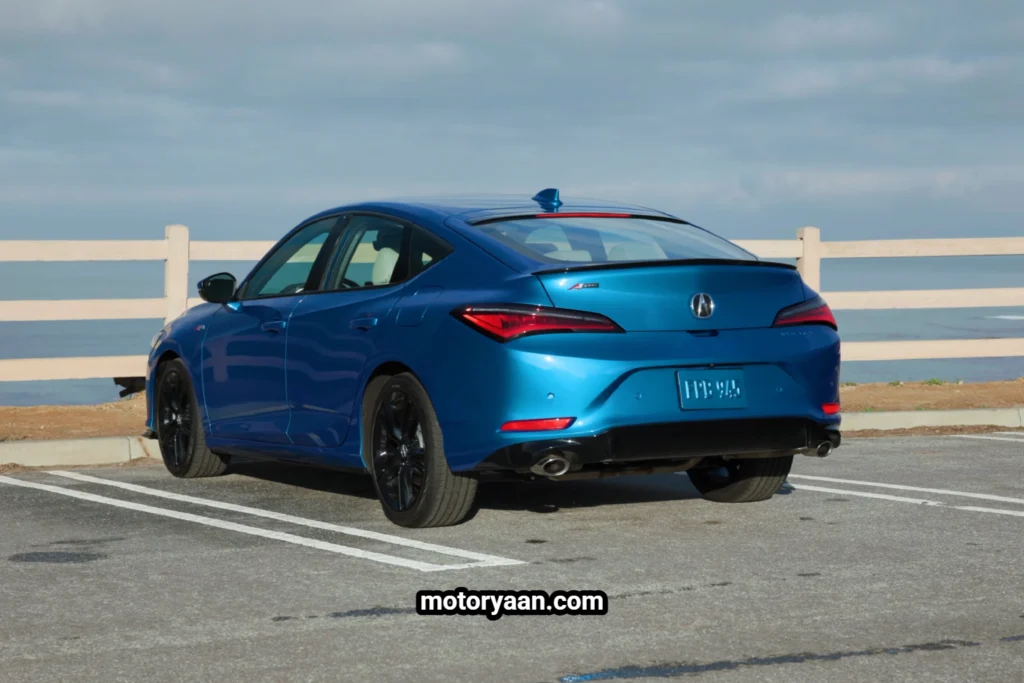2026 Acura Integra A-Spec Tech rear and side profile with sporty bumper