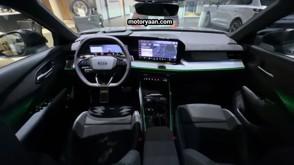 2026 Audi Q3 Sportback front interior with sport seats and digital dashboard