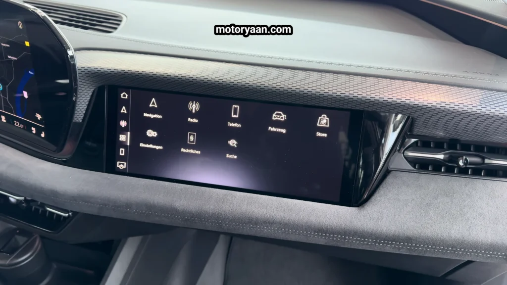 2025 Audi A6 e-tron front passenger infotainment display
