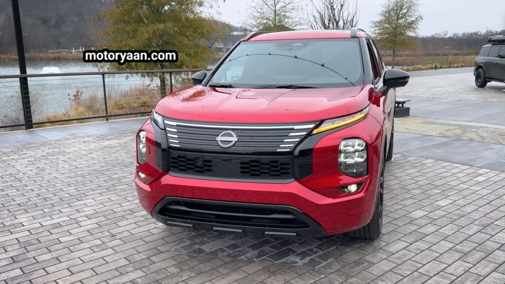2026 Nissan Rogue Plug-in Hybrid First Drive front view with blacked-out grille and LED turn indicators