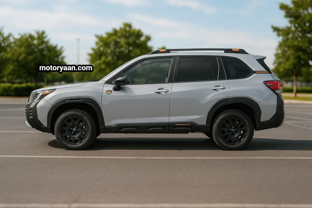 2025 Subaru Forester Wilderness Review side profile with raised ground clearance and chunky cladding
