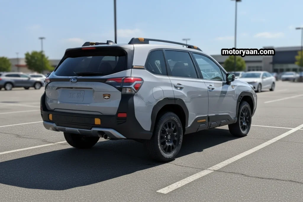 2025 Subaru Forester Wilderness Review side and rear profile showing LED tail-lamps and rugged bumper