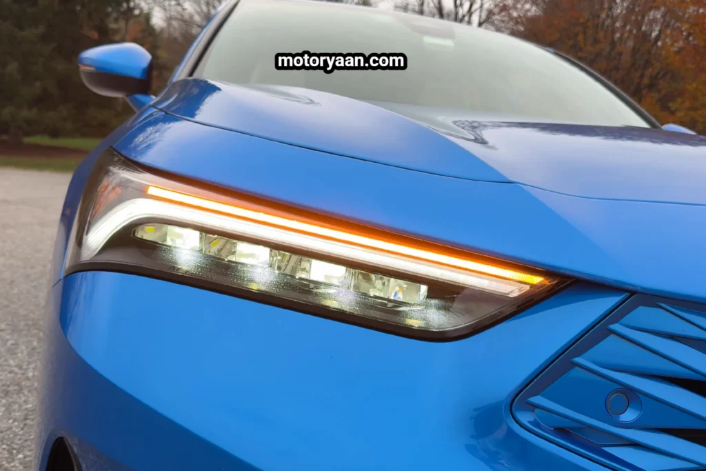 2026 Acura Integra A-Spec Tech LED headlight close-up with chicane-style DRL