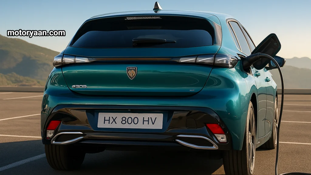 2026 Peugeot E308 Review rear profile while charging at EV station