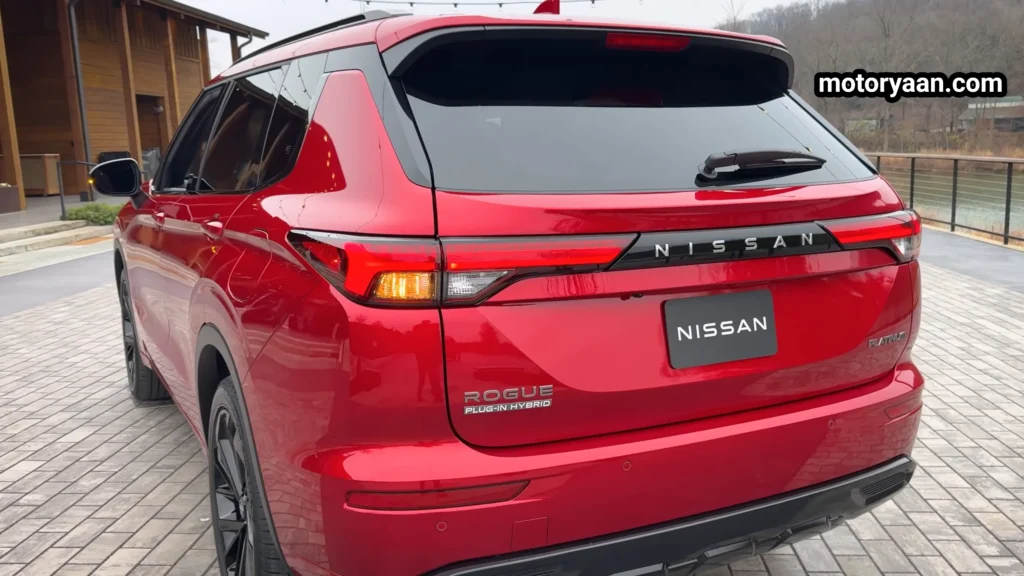 2026 Nissan Rogue Plug-in Hybrid First Drive rear three quarter profile with LED tail lamps