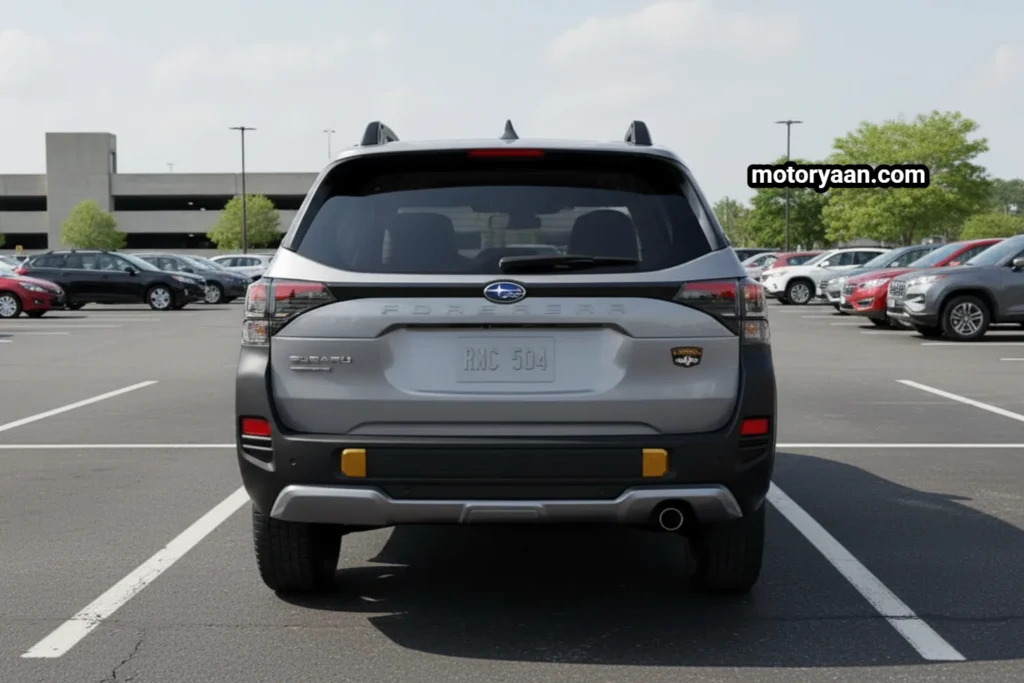 2025 Subaru Forester Wilderness Review rear profile with LED taillights and off-road styling elements