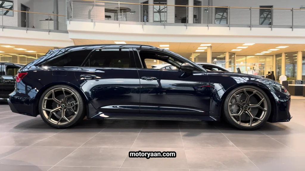 2026 Audi RS6 Avant Performance side profile showing long roofline and wide stance