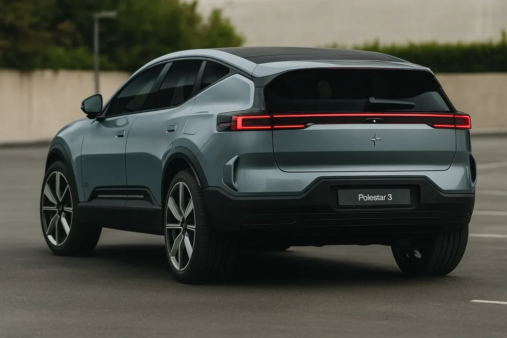 2026 Polestar 3 Review side and rear profile with full-width LED bar and sporty stance.