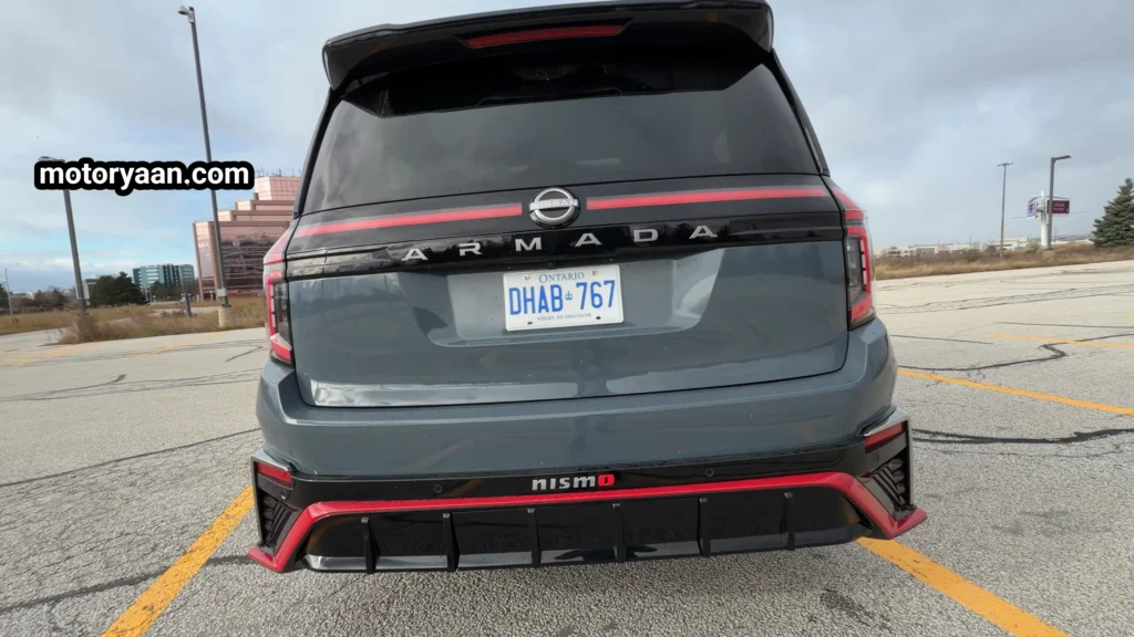 2026 Nissan Armada Nismo Review rear profile with LED tail light bar