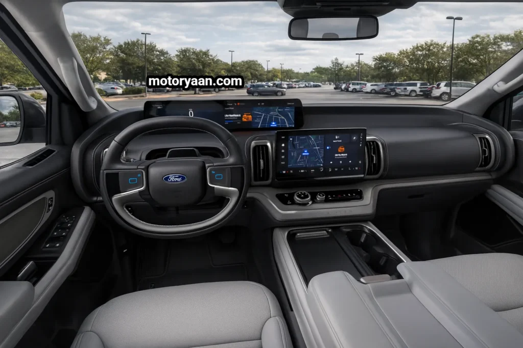 2025 Ford Expedition Max Platinum complete front interior with dashboard and steering wheel