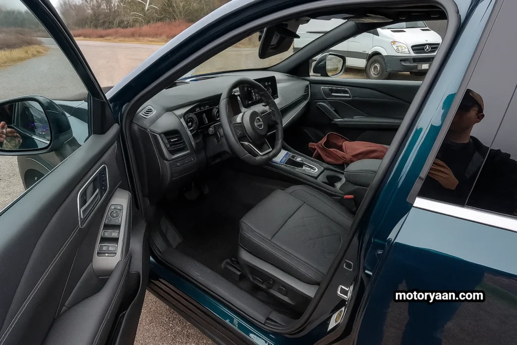 2025 Nissan Qashqai e-Power Review front interior dashboard and steering view