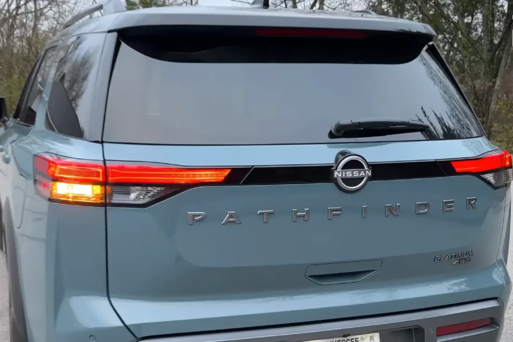 2026 Nissan Pathfinder rear taillights close-up showing LED lighting design