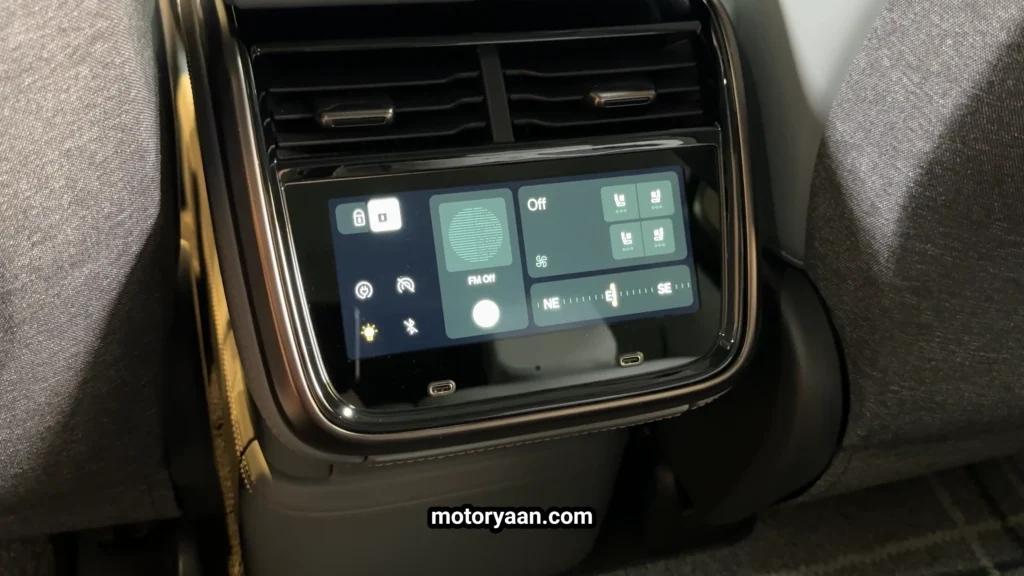2026 Rivian R1S Quad Motor Review rear seat central infotainment system