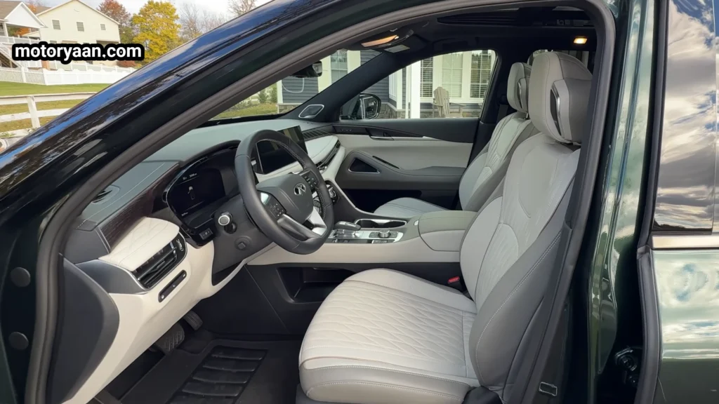 2026 Infiniti QX60 Review complete front interior with dashboard and center console