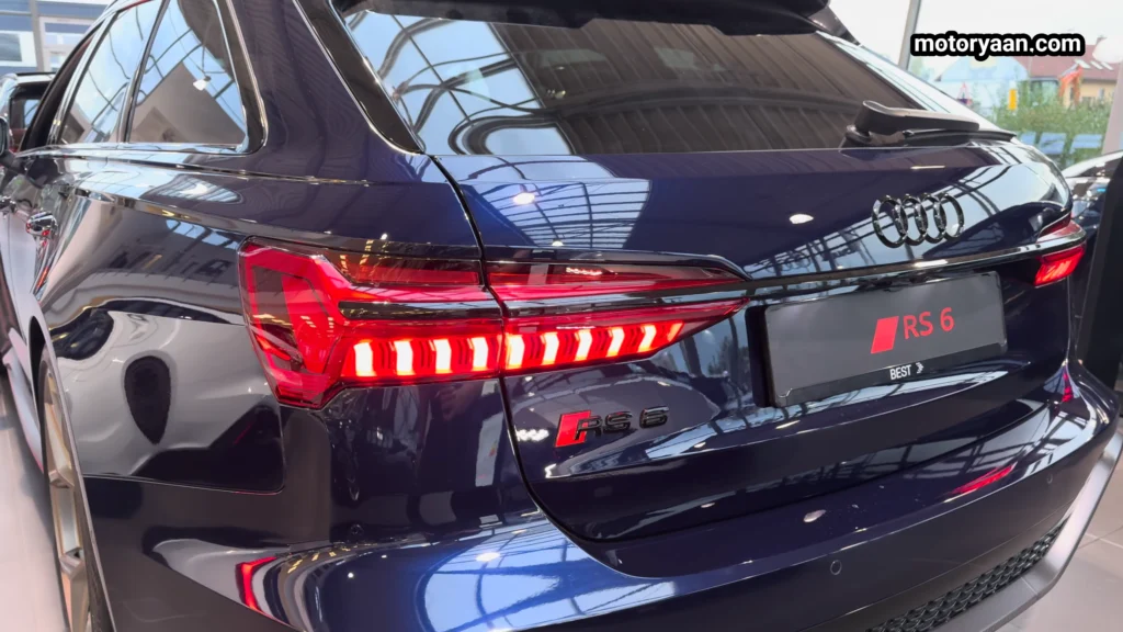 2026 Audi RS6 Avant Performance rear close-up showing exhaust and diffuser