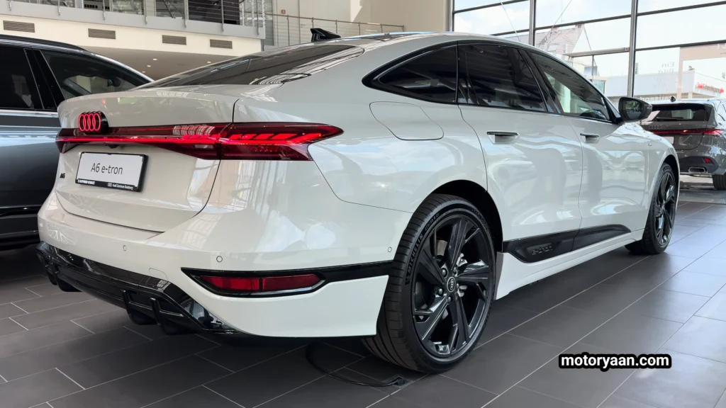 2025 Audi A6 e-tron rear and side profile showing sportback silhouette