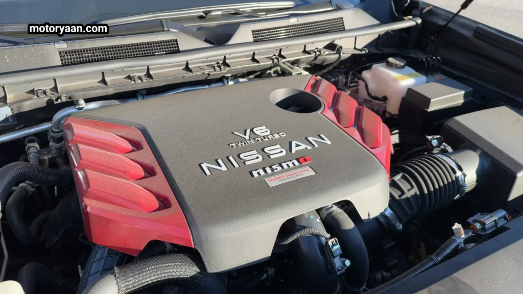 2026 Nissan Armada Nismo Review engine bay twin turbo VR35T V6