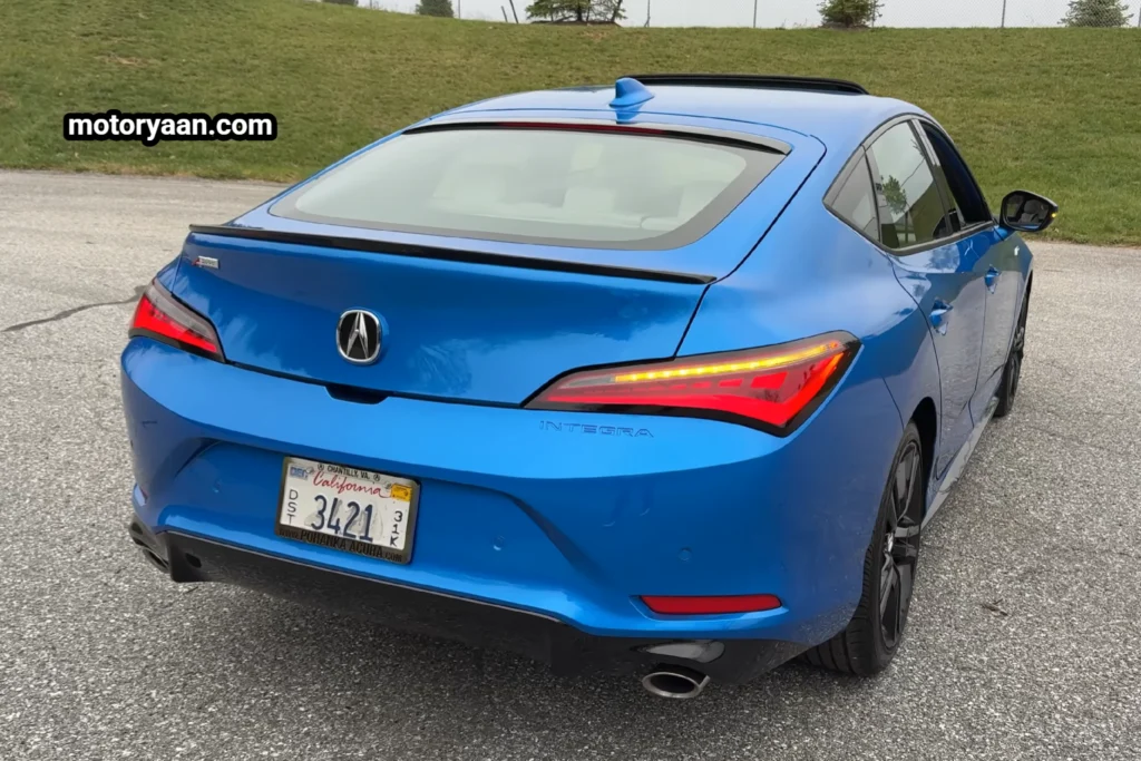 2026 Acura Integra A-Spec Tech rear profile with LED tail lamps
