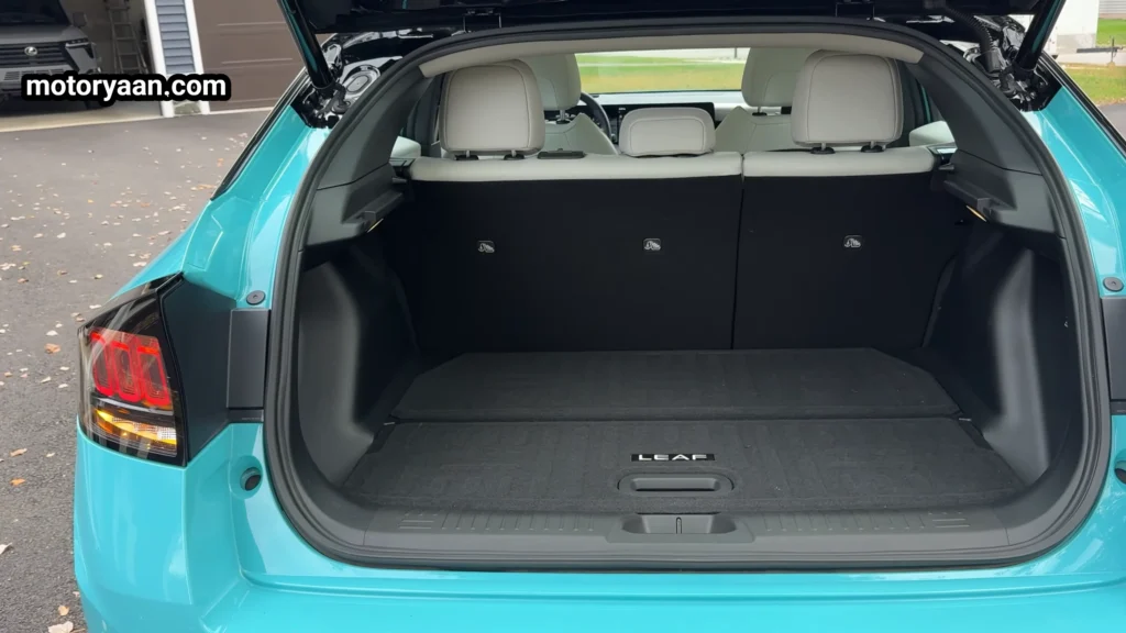 2026 Nissan Leaf Review showing boot space and luggage capacity