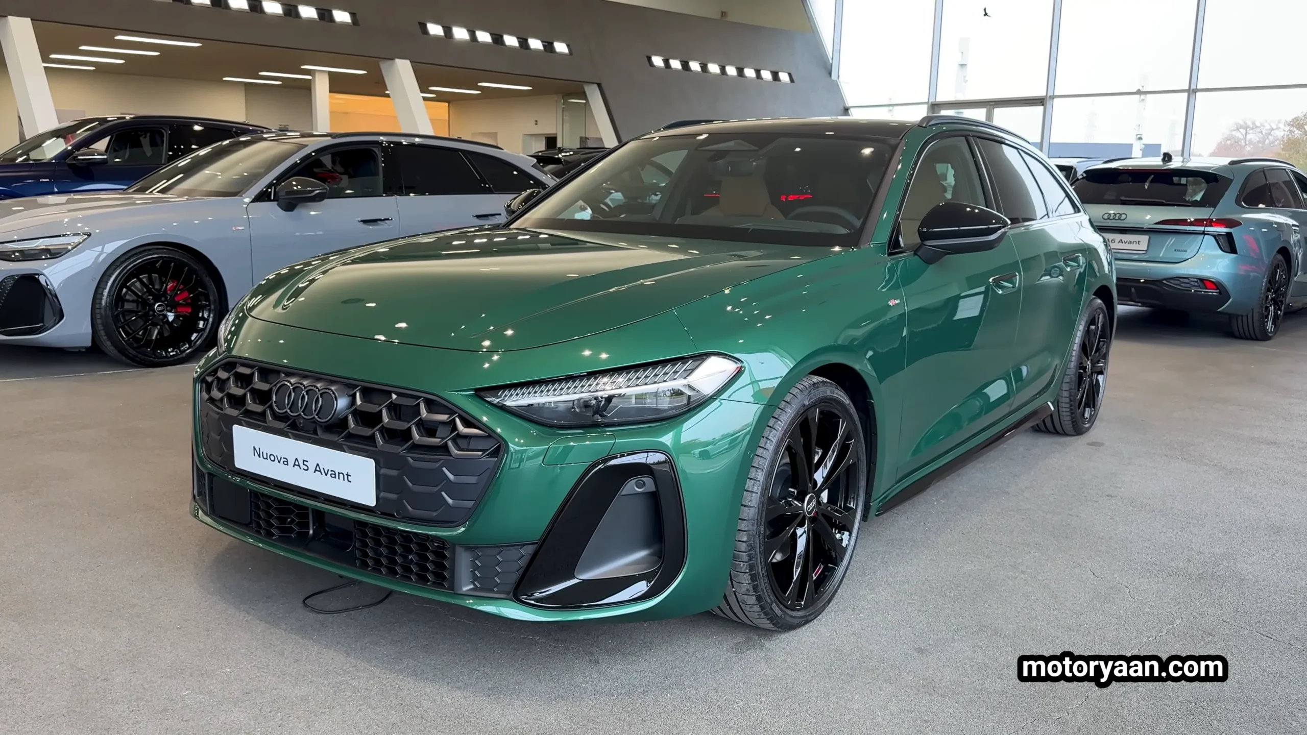 2026 Audi A5 Avant front and side profile showcasing updated Avant wagon design