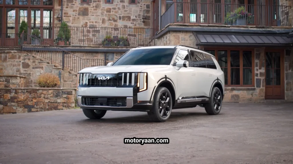 2027 Kia Telluride SX-Prestige Hybrid front and side profile exterior design