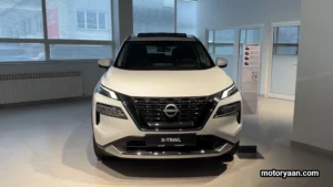 2026 Nissan X Trail e Power front profile showing grille design and LED lighting