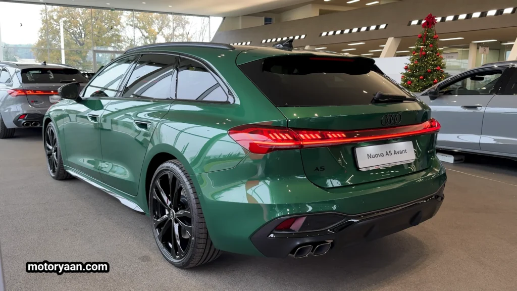 2026 Audi A5 Avant side and rear profile showcasing wagon stance