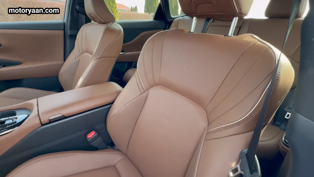 2026 Toyota Crown Signia front seats with leather upholstery and power adjustment