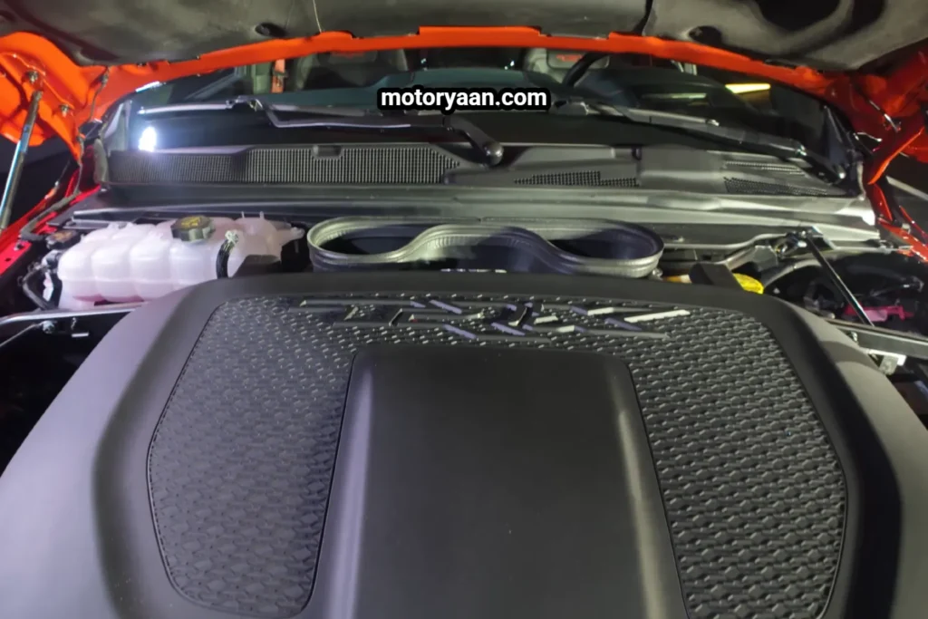 2027 Ram 1500 SRT TRX engine bay showcasing supercharged V8