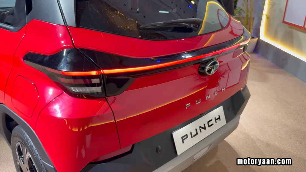 2026 Tata Punch Facelift rear with 2D Tata logo and Punch branding