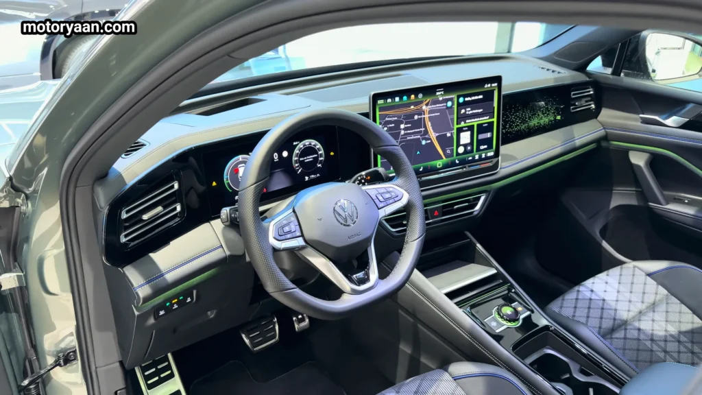 2026 Volkswagen Tiguan Turbo R-Line front interior with digital cockpit and infotainment system