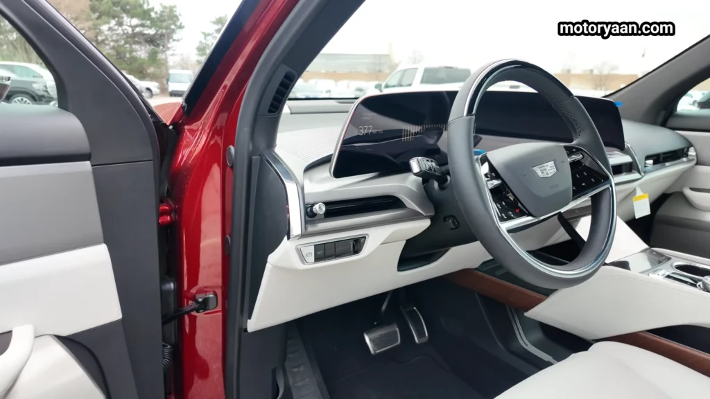 2026 Cadillac Vistiq front interior with integrated display and center console