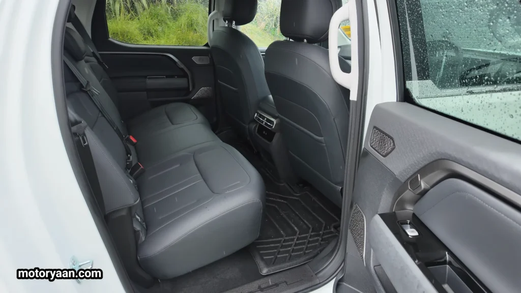2026 MG U9 Review rear seats showing legroom and comfort