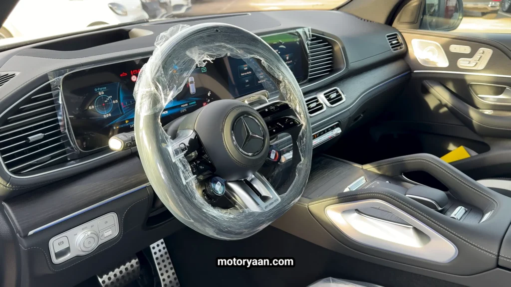 2026 Mercedes AMG GLE 63 S front interior dashboard and steering wheel