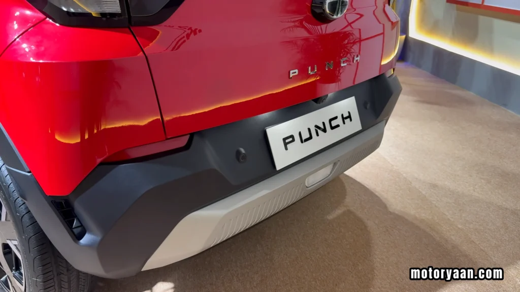2026 Tata Punch Facelift rear bumper with parking sensors