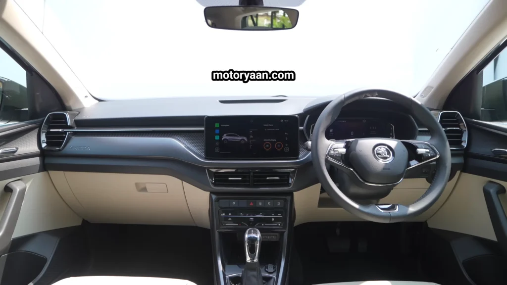 2026 Skoda Kushaq Facelift interior dashboard and steering layout