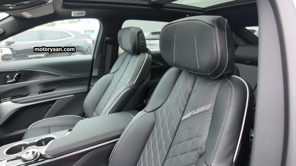 2026 Cadillac Lyriq V front seats with Nappa leather and V-Series branding