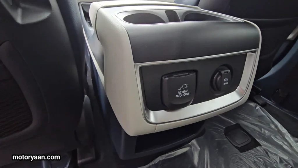 2026 Kia Carnival SX Prestige second row charging ports with 12V and 115V outlet