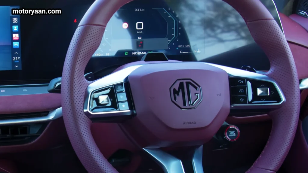 MG7 steering wheel with mounted control buttons