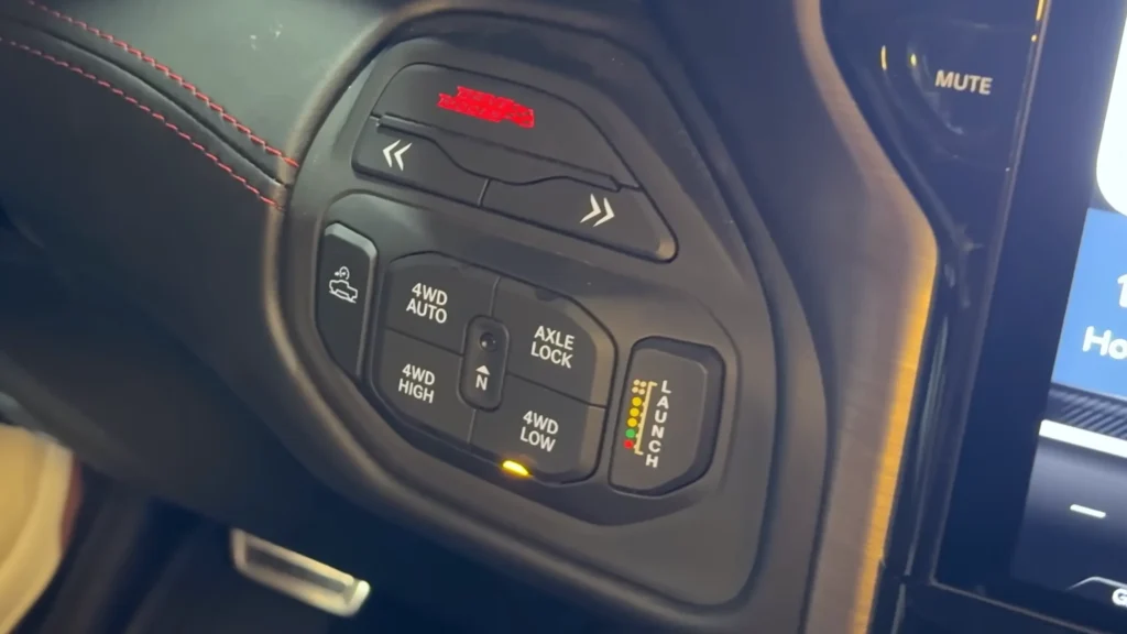 2027 Ram 1500 SRT TRX Officially Revealed four-wheel drive and launch control buttons