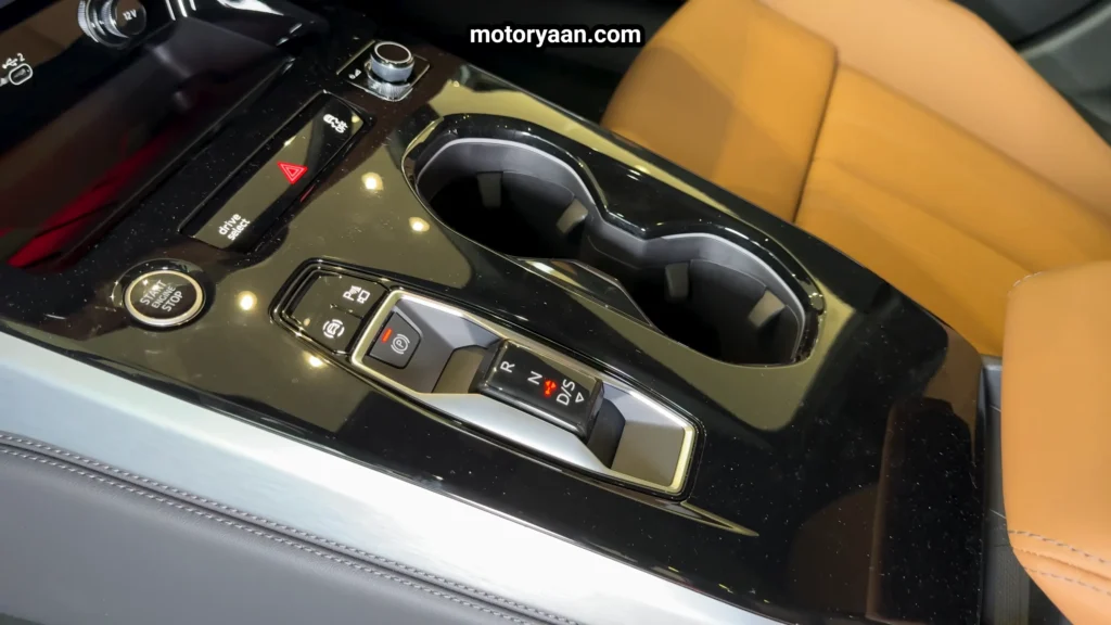 2026 Audi A5 Avant center console with gear selector and start button